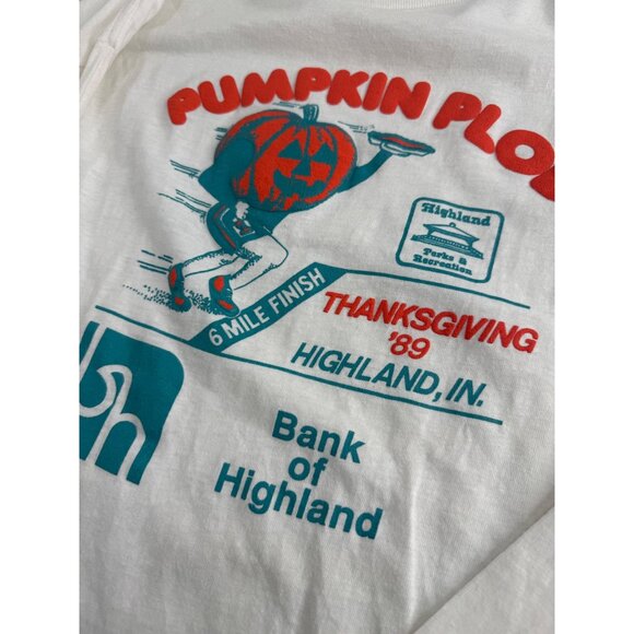 VTG Pumpkin Plod Thanksgiving 1989 3D T Shirt Mens XL Made In USA Single Stitch - Picture 2 of 8